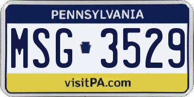 PA license plate MSG3529