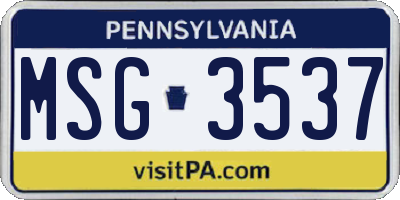 PA license plate MSG3537