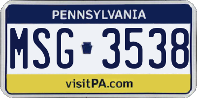 PA license plate MSG3538