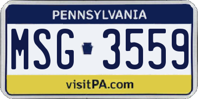 PA license plate MSG3559