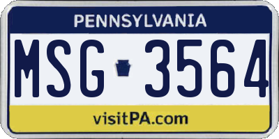 PA license plate MSG3564