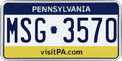 PA license plate MSG3570