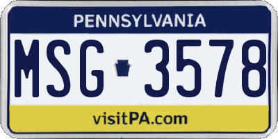 PA license plate MSG3578