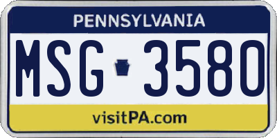 PA license plate MSG3580