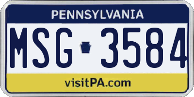 PA license plate MSG3584