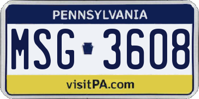 PA license plate MSG3608
