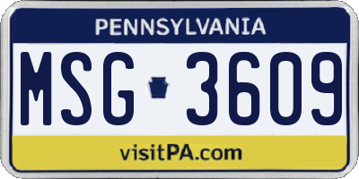 PA license plate MSG3609