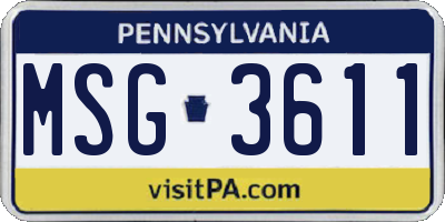 PA license plate MSG3611