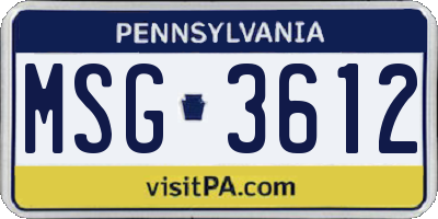 PA license plate MSG3612