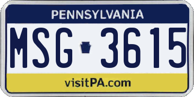PA license plate MSG3615
