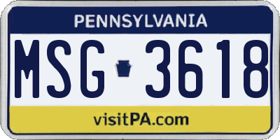 PA license plate MSG3618