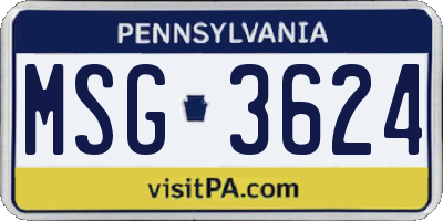 PA license plate MSG3624