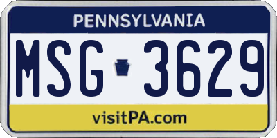 PA license plate MSG3629