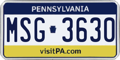 PA license plate MSG3630