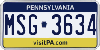 PA license plate MSG3634