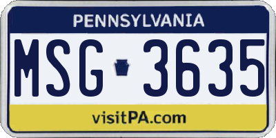 PA license plate MSG3635