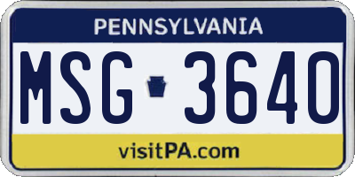 PA license plate MSG3640