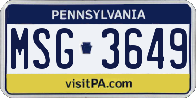 PA license plate MSG3649