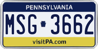 PA license plate MSG3662