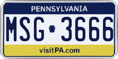 PA license plate MSG3666