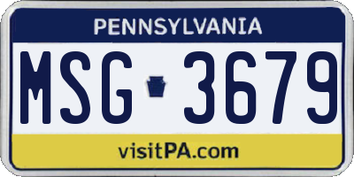 PA license plate MSG3679