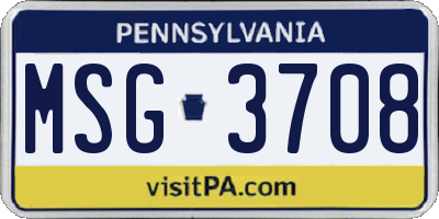 PA license plate MSG3708