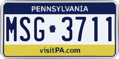 PA license plate MSG3711