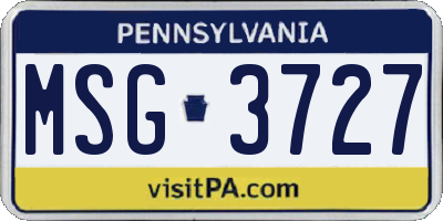 PA license plate MSG3727