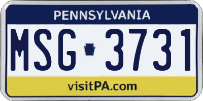 PA license plate MSG3731