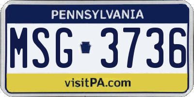 PA license plate MSG3736