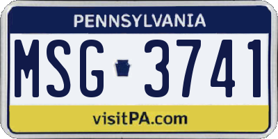 PA license plate MSG3741