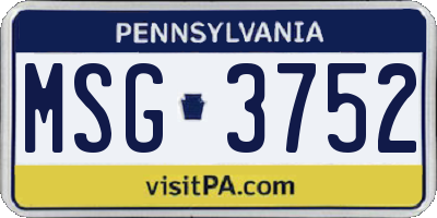 PA license plate MSG3752