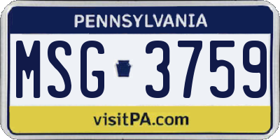 PA license plate MSG3759
