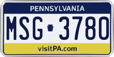 PA license plate MSG3780
