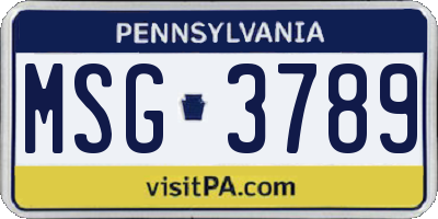 PA license plate MSG3789