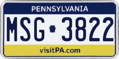 PA license plate MSG3822