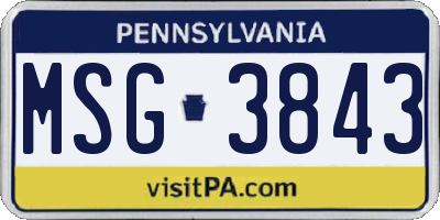 PA license plate MSG3843