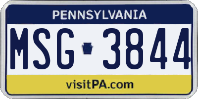 PA license plate MSG3844