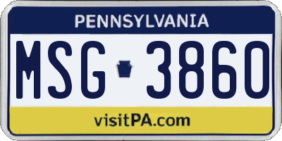 PA license plate MSG3860