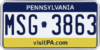 PA license plate MSG3863