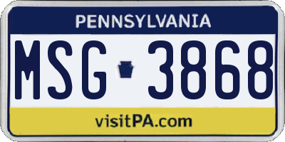 PA license plate MSG3868