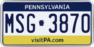 PA license plate MSG3870