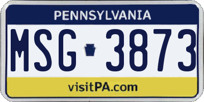 PA license plate MSG3873
