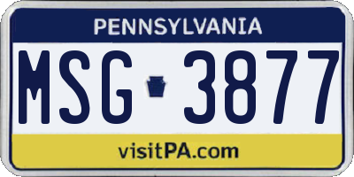 PA license plate MSG3877