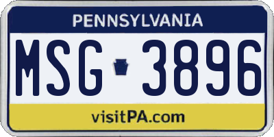 PA license plate MSG3896