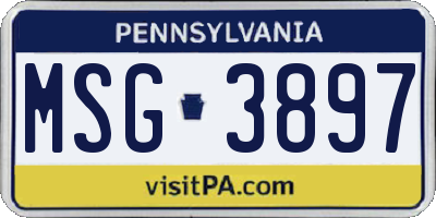 PA license plate MSG3897