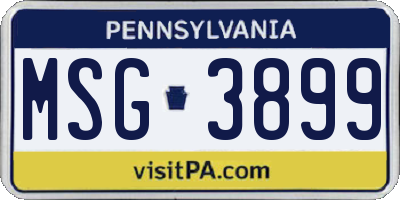 PA license plate MSG3899