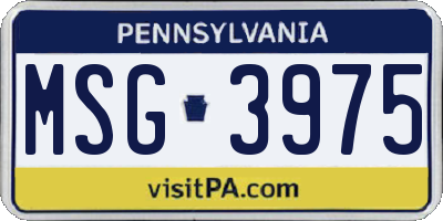 PA license plate MSG3975