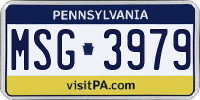 PA license plate MSG3979