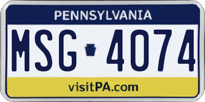 PA license plate MSG4074